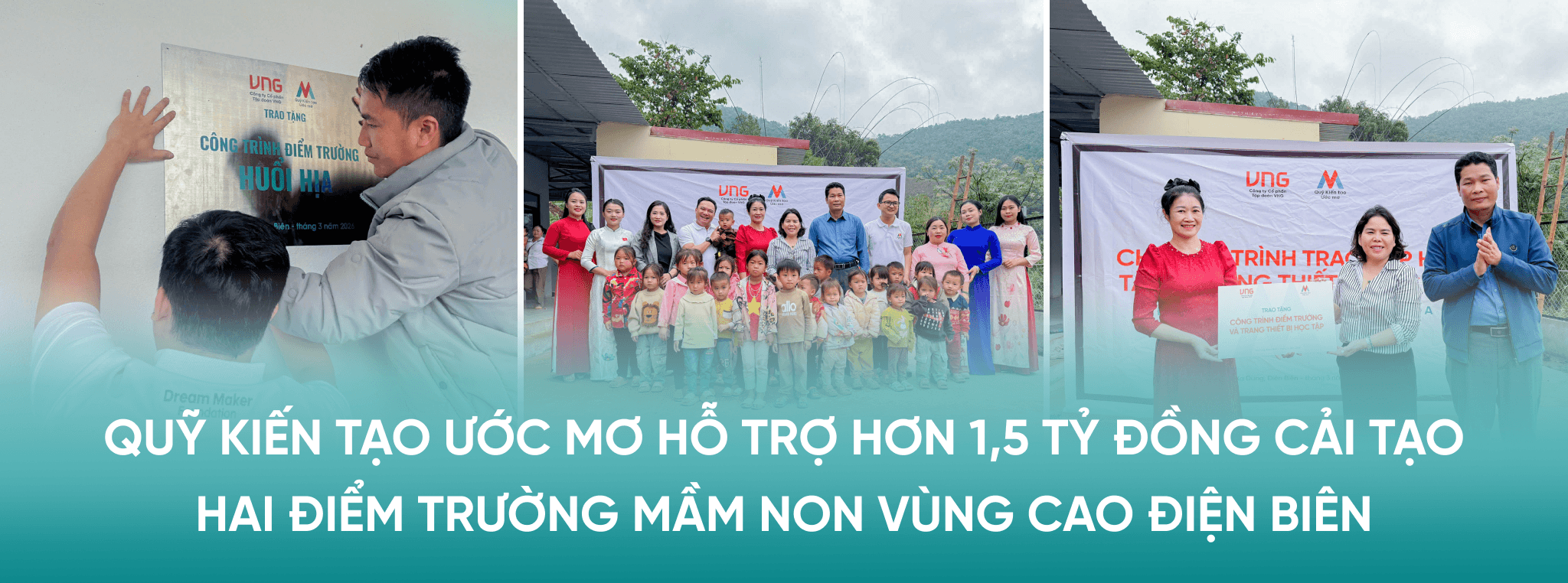 Quỹ Kiến tạo Ước mơ hỗ trợ hơn 1,5 tỷ đồng cải tạo hai điểm trường mầm non vùng cao Điện Biên
